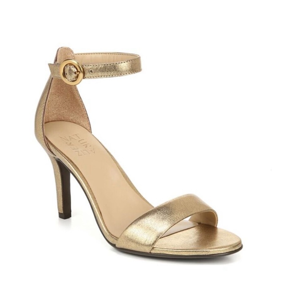 NEW! Naturalizer Kingsley high heel Sandals - Gold - 8W - never worn
